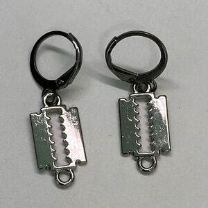 3 for $25/ Gunmetal Gray Faux Razor Earrings NEW